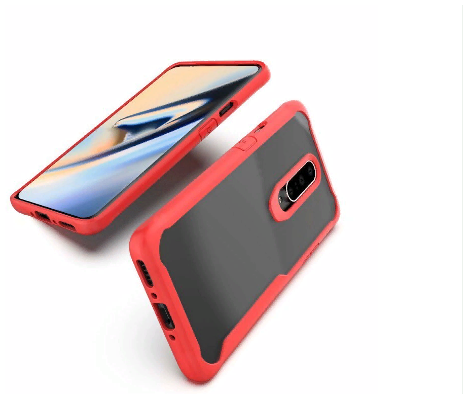 Чехол-бампер MyPads для OnePlus 7 Pro противоударный усиленный ударопрочный красный