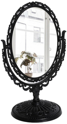 Queen fair Зеркало настольное «Овал», двустороннее, с увеличением, зеркальная поверхность 8,8 × 12,2 см, цвет чёрный