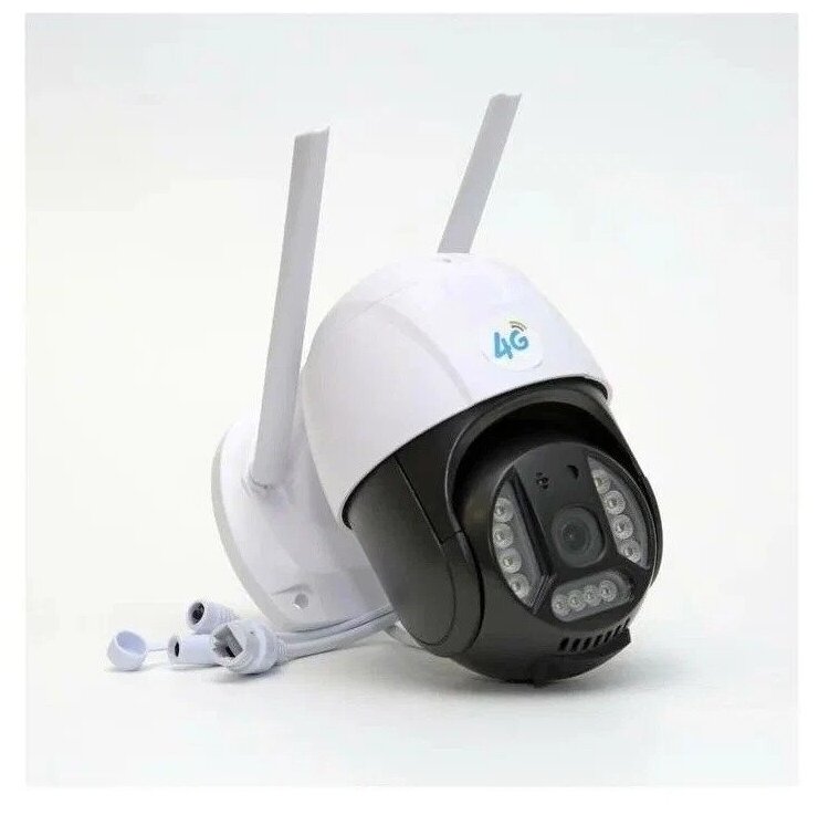 Уличная всепогодная камера видеонаблюдения беспроводная с сетью 4G и Full HD разрешением  Ночное видение Модель PTZ 5mp 4G BOL'SHOY BRAT
