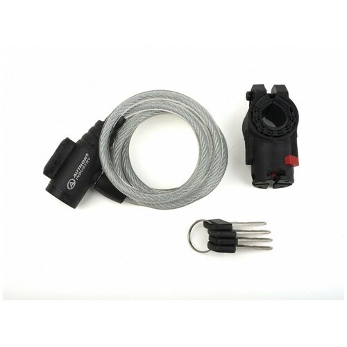 фото Замок велосипедный author asl-31 тросовый, 8х1500мм, серебристый