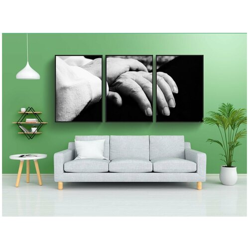 фото Набор модулных постеров для интерьера "рука, человек, старый" 60x90 см. в тубусе, без рамки lotsprints