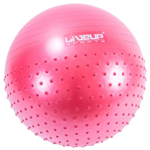 фото Массажный мяч liveup half massage ball+9' handpump красный 65см ls3569