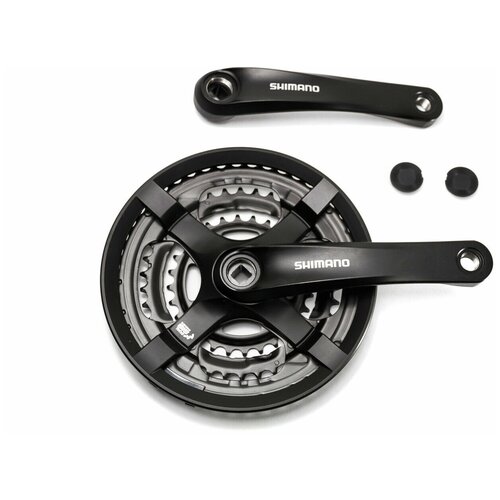 Система велосипедная SHIMANO FC-TY501, 6/7/8 скоростей, 28/38/48X170мм, под квадрат, без каретки, черный