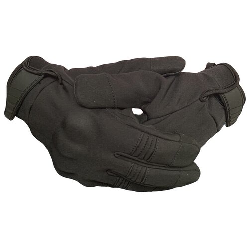 тм вз перчатки черные тактические с пластиковыми накладками l ТМ ВЗ Утепленные тактические перчатки черные, XL