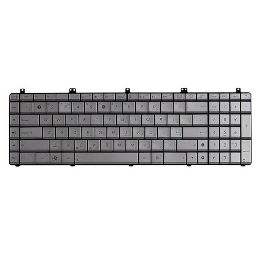 Клавиатура для ноутбука Asus N55 N55S N55SF N55SL N75 N75S Серебристая высокие кнопки со скосом гор Enter 205000₽