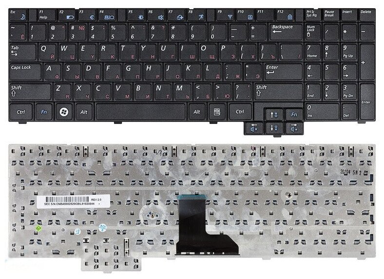 Клавиатура для ноутбука Samsumg R528-DA09 черная 920₽