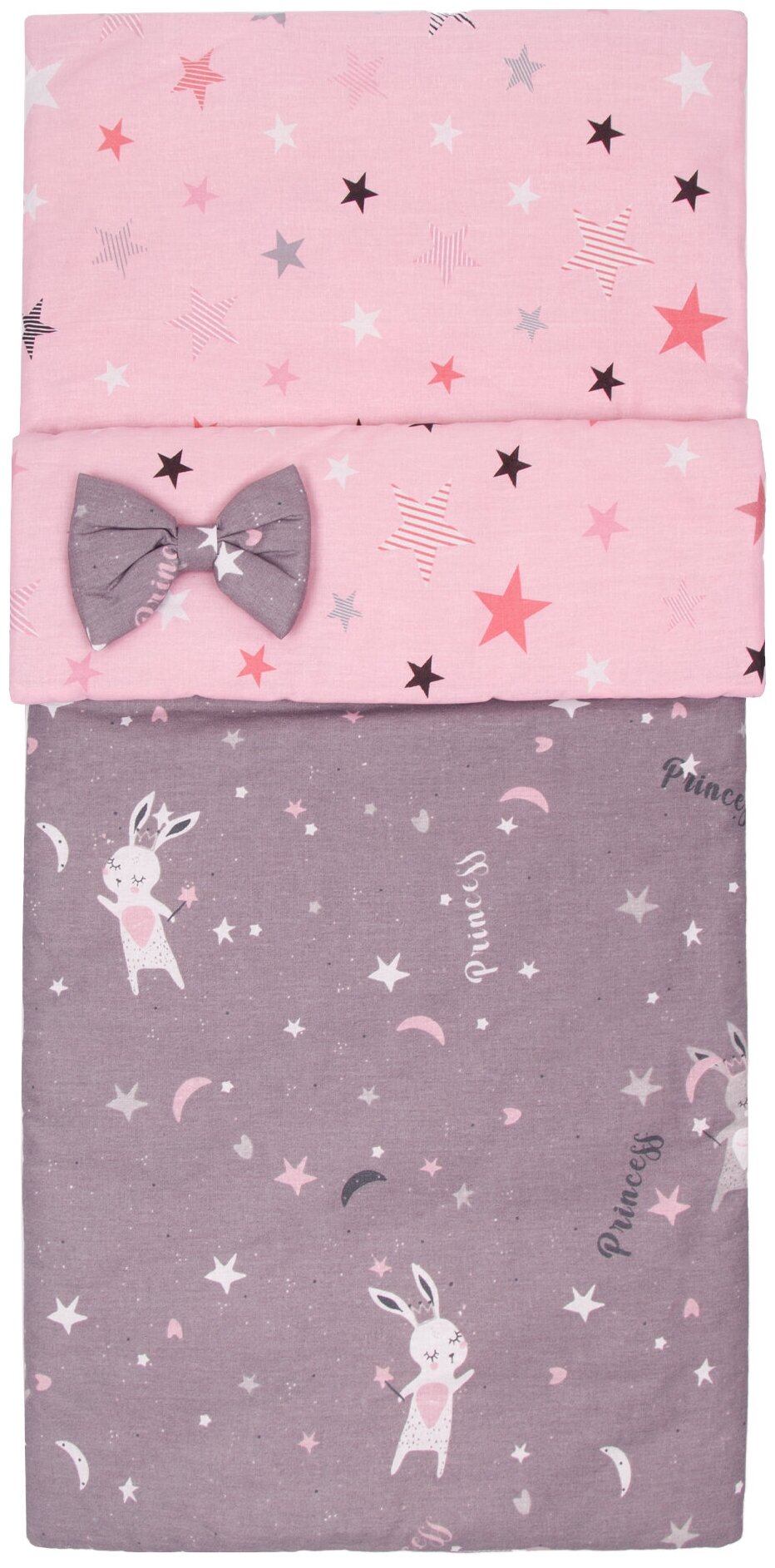 Спальный мешок детский Amarobaby Magic Sleep Princess серый/розовый