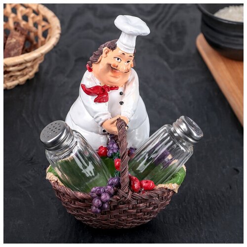 Набор для специй «Застенчивый повар», 2 предмета: солонка, перечница, 12×14×17,5 см (1 шт.)