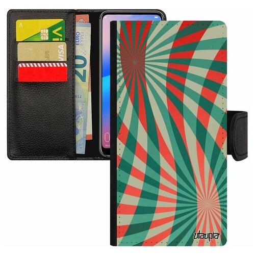 фото Чехол книжка на смартфон xiaomi redmi 6a, "спирали" узор полосы utaupia