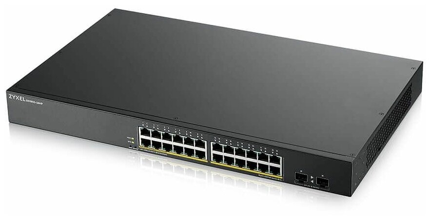 Коммутатор ZYXEL GS1900-24HPv2, Smart L2 PoE + switch rack 19 ", 24xGE PoE +, 2xSFP, PoE budget 170 W