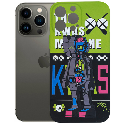 фото Защитный чехол kaws для apple iphone 13 pro max / айфон 13 про макс / накладка / бампер с защитой камеры luxo / светящийся в темноте pduspb