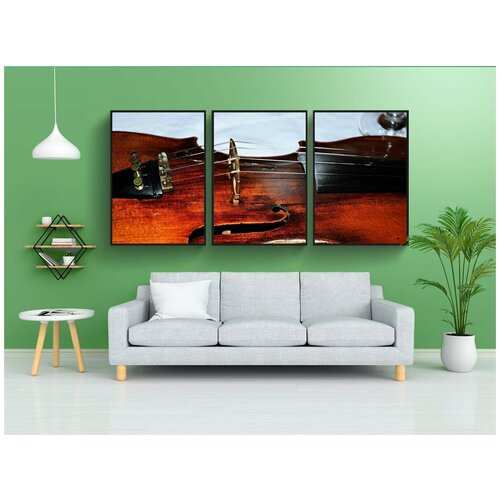 фото Набор модулных постеров для интерьера "старинную скрипку, строка, скрипка" 60x90 см. в тубусе, без рамки lotsprints