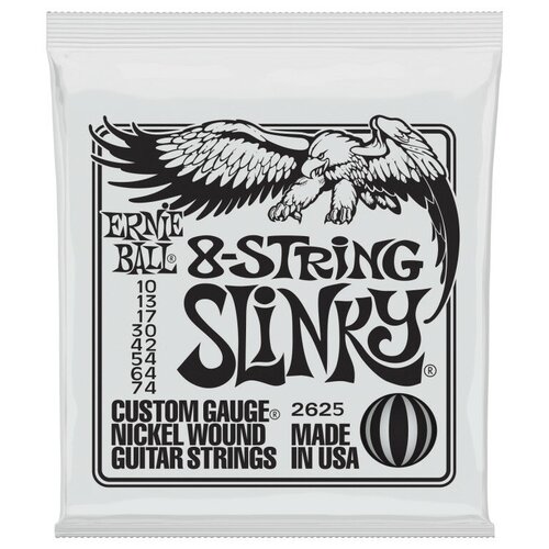 ERNIE BALL 2625 Nickel Wound Slinky 10-76 Струны для 8 струнной электрогитары ernie ball 2629 nickel wound slinky regular 10 74 струны для 8 струнной электрогитары