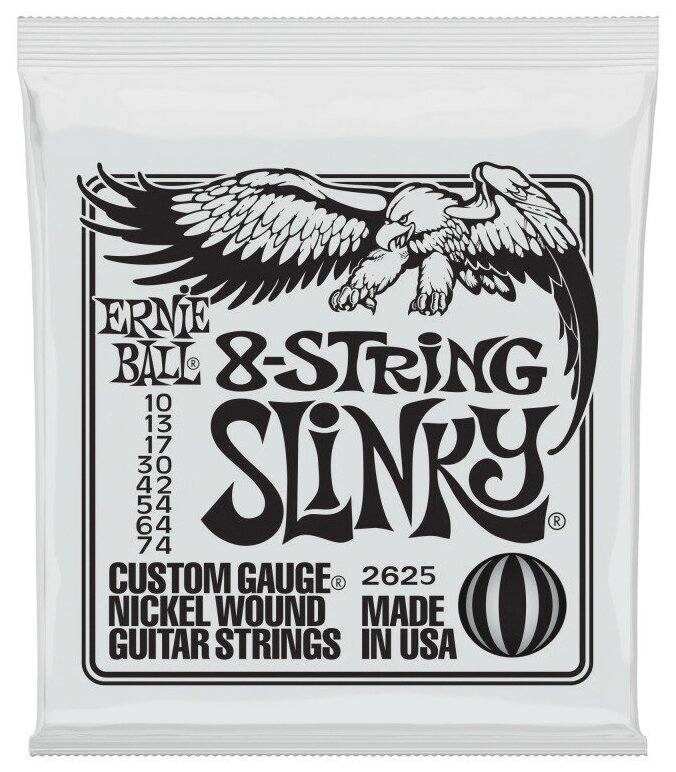 Струны для электрогитары Ernie Ball 2625 Slinky 8-string 10-74