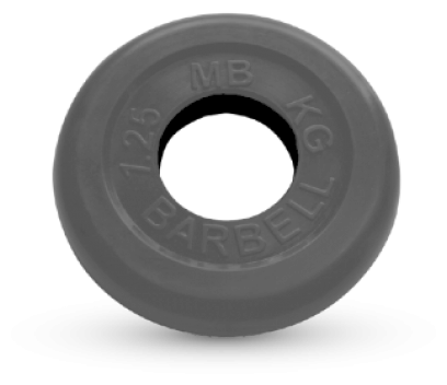 1.25 кг диск (блин) MB Barbell (черный) 50 мм.