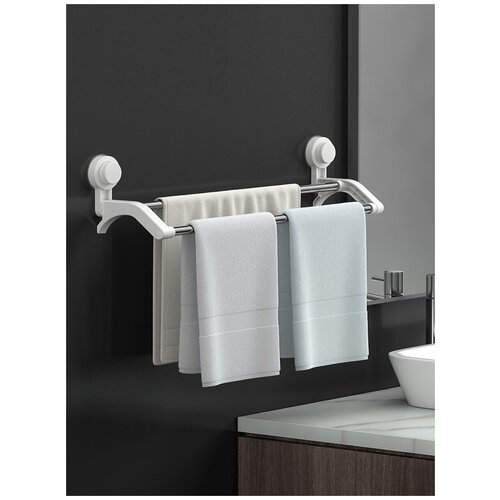 Держатель для полотенец настенный Полотенцедержатель белый Полотенцесушитель Полка для полотенец