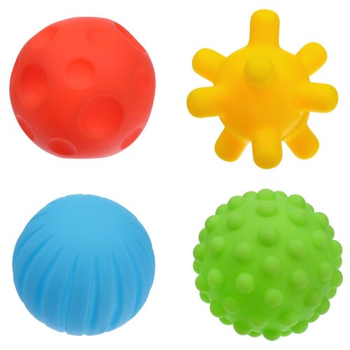 Набор игрушек для ванны «Шарики», 4 шт, цвета и формы микс набор игрушек для ванны космос 6 шт цвета и формы микс