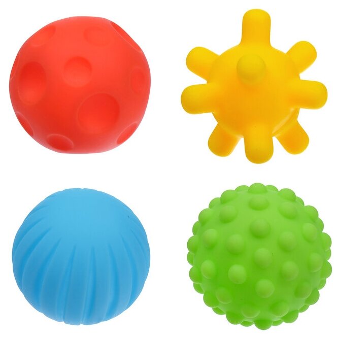 Набор игрушек для ванны «Шарики», 4 шт, цвета и формы микс