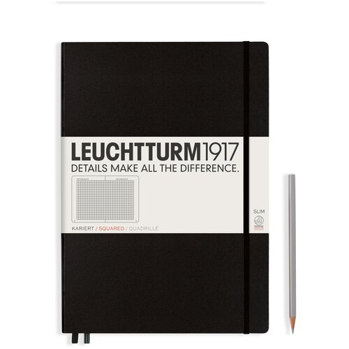 Записная книжка Leuchtturm Master A4+ (в клетку), черная