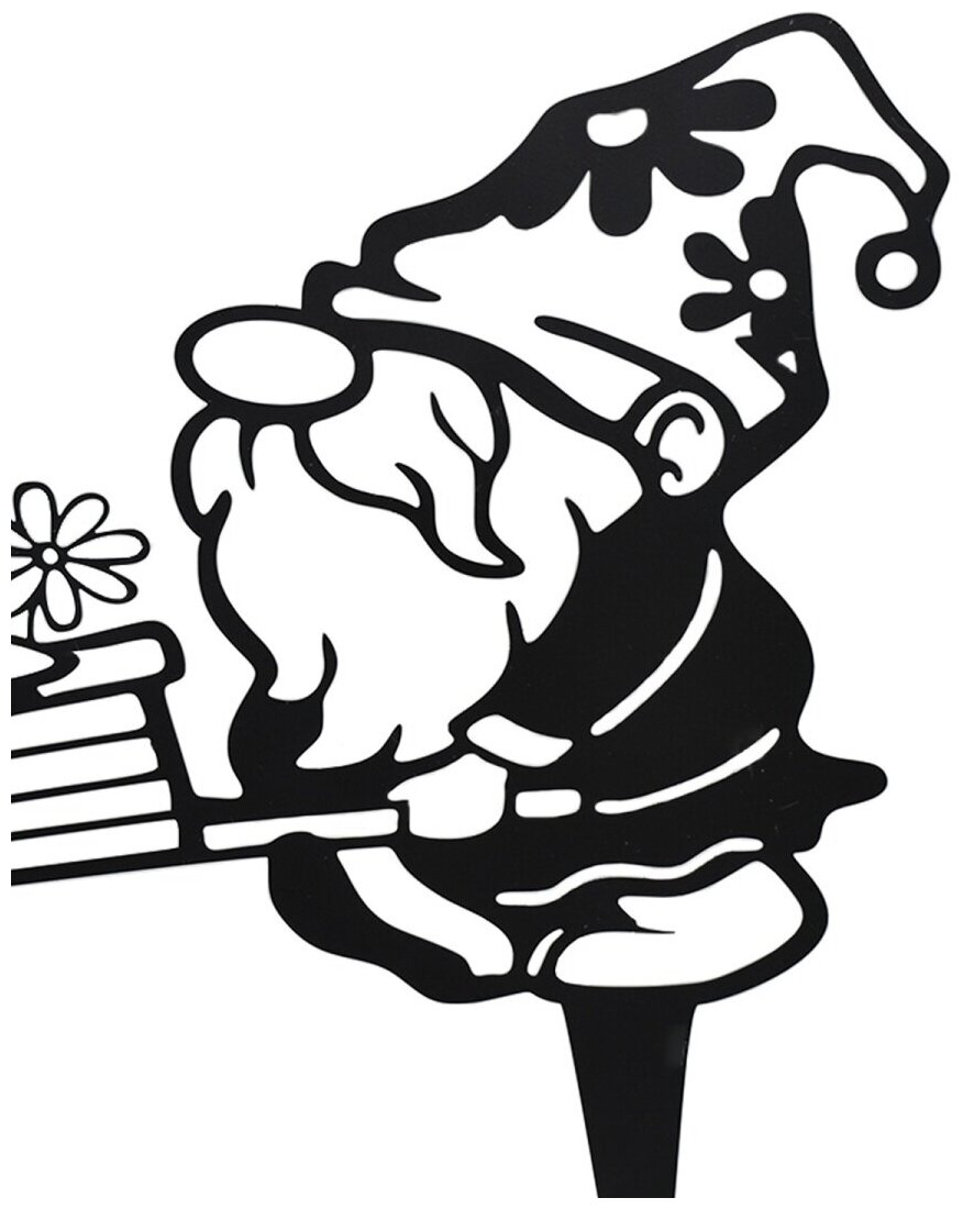Фигурка садовая металлическая Гном 2- фигурки для цветочных горшков - садовый декор LifeSteel