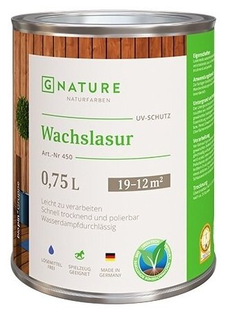 фото Воск-лазурь GNature 451 Wachslasur белый 0,375 л