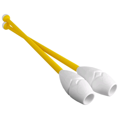 Булавы для художественной гимнастики вставляющиеся INDIGO AB246R 41 см Желто-белый