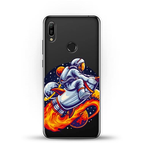 фото Силиконовый чехол астронавт на ракете на huawei y6 (2019) andy & paul