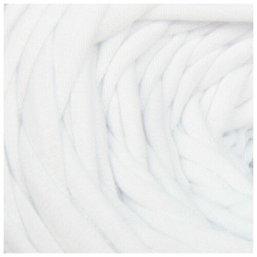 Пряжа трикотажная широкая 50м/160±20гр, ширина нити 7-9 мм (180 белый)