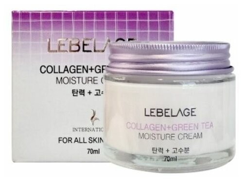 Увлажняющий крем с коллагеном и зелёным чаем Lebelage Collagen Green Tea Moisture Cream, 70 мл