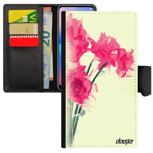 фото Модный чехол книжка для мобильного // iphone 8 plus // "цветы" акварель природа, utaupia, белый