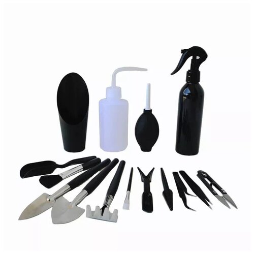 Набор инструментов для ухода за комнатными растениями и рассадой (черный)