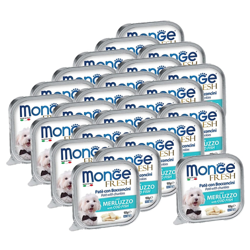 Консервы Monge Dog Fresh для собак с треской 32шт*100г