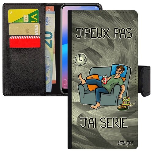 фото Качественный чехол-книжка для мобильного // samsung galaxy a12 // "не могу - у меня сериал!" пародия сезон, utaupia, серый