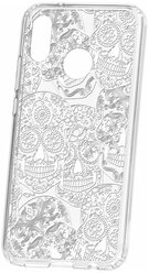 Чехол на Huawei P20 Lite / Nova 3e Kruche print Skull White / Чехол для Huawei / чехол с рисунком / чехол с принтом /