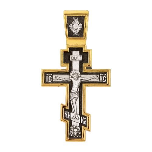 фото Подвеска-крест из лимонного серебра распятие христово юз елизавета 8014 diamant-online