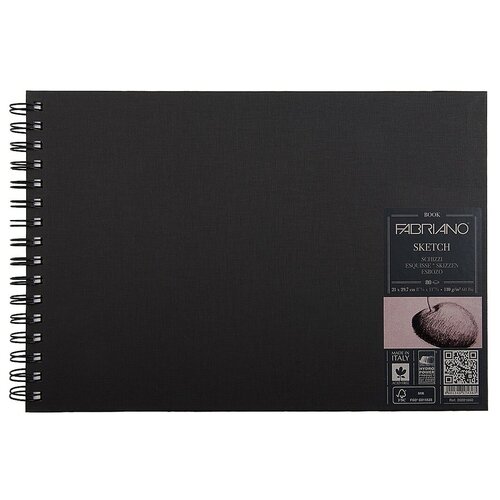 Блокнот для зарисовок Fabriano Sketchbook 110г/м.кв 21x29,7см мелкозернистая 80 листов ландшафт спираль по короткой стороне