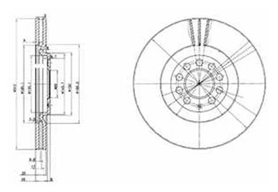 Тормозной диск передний DELPHI BG3528