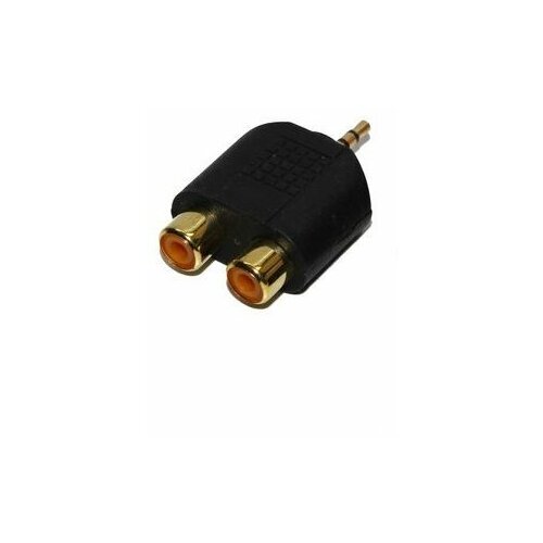 Переходник 2RCA(G)-J2.5 пластик Gold переходник 2rca g 2rca g rexant gold