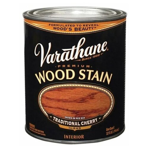 Морилка - Масло для дерева и мебели Varathane Wood Stain быстросохнущее тонирующее масла, пропитка для дерева, Традиционная вишня, 0.946 л 