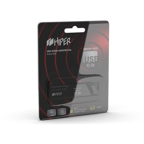 32Gb Hiper Groovy M32 black USB 3.0 (110/40 Mb/s) Hi-usb332gbu336b