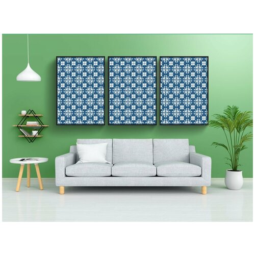 фото Набор модулных постеров для интерьера "цветочный, цветок, декоративный" 60x90 см. в тубусе, без рамки lotsprints