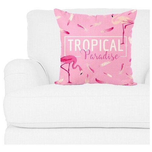 Декоративная подушка, наволочка из плюшевого трикотажа, розовая, 45х45 см,5 sisters 5S-PILLOW-60