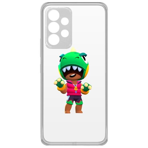 чехол накладка clear case brawl stars пещерный фрэнк для samsung galaxy a33 a336 Чехол-накладка Clear Case Brawl Stars-Дино Леон для Samsung Galaxy A33 (A336)