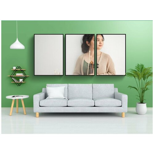 фото Набор модулных постеров для интерьера "женщина, скрипка, модель" 60x90 см. в тубусе, без рамки lotsprints