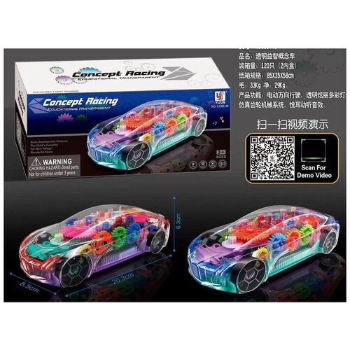 Игрушка машина на батарейках, светомузыка, 5 мелодий, режим с музыкой и без