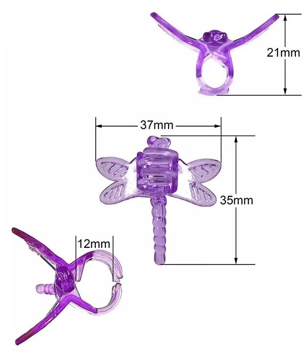 Клипса зажим, держатель Стрекоза для орхидей, вьющихся цветов, комнатных растений 10шт - фотография № 3