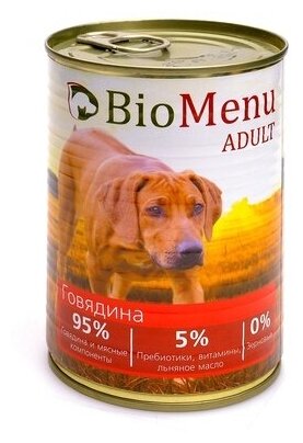 BioMenu Консервы ддя собак с говядиной (ADULT) 45158 | ADULT 0,41 кг 18928 (2 шт)