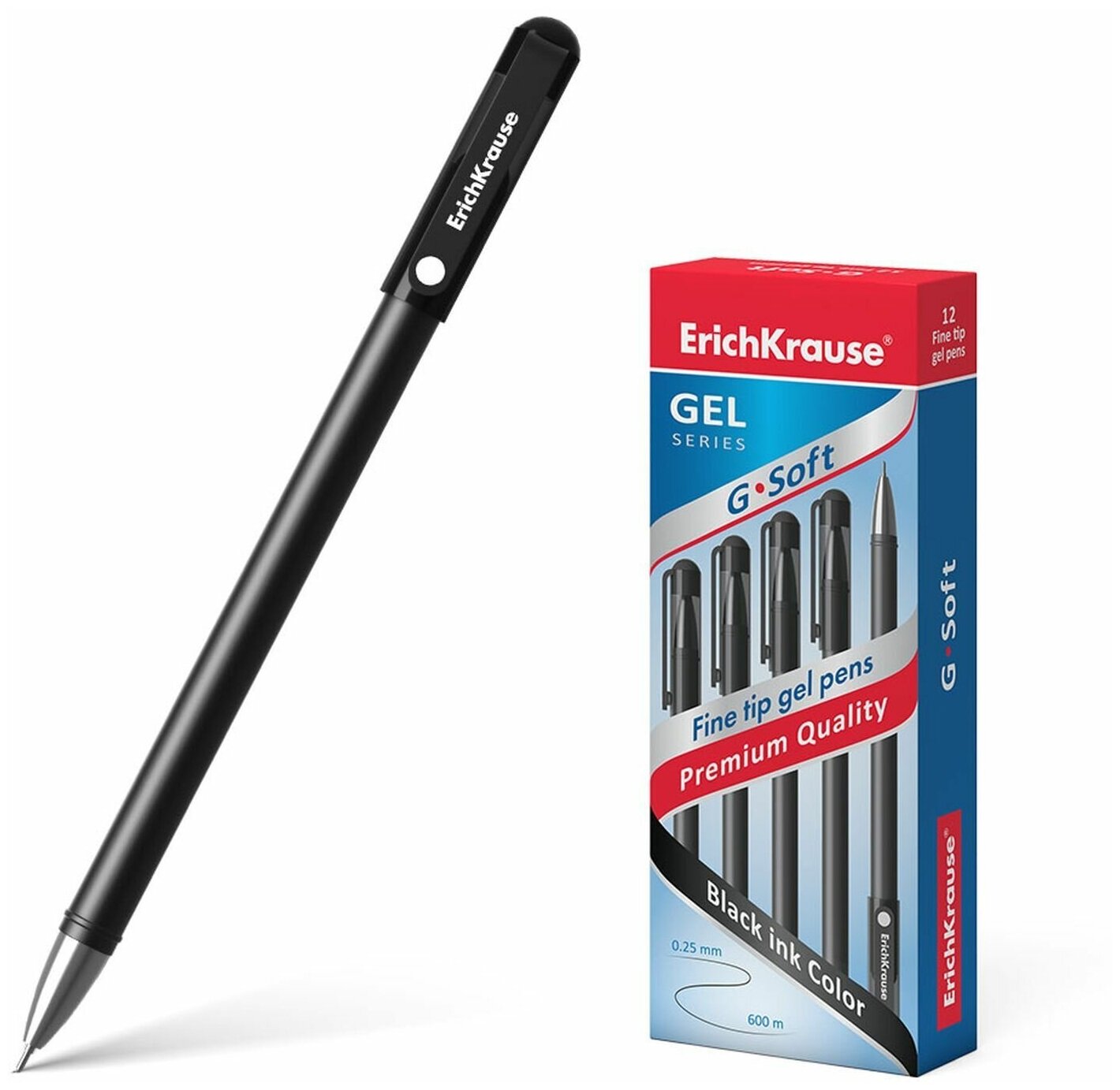 Набор ручек ErichKrause G-Soft 12 штук, цвет чернил черный