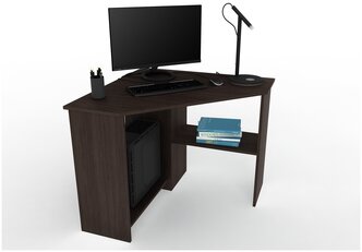 Письменный стол, компьютерный стол угловой с полками Corner 900 Венге, 90*90 см.