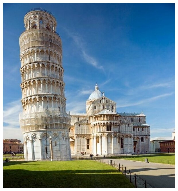 Постер на холсте Пизанская башня (Leaning Tower of Pisa) 50см. x 54см.